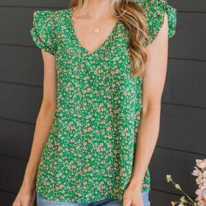 Pulse Boutique - Summer Romance Floral Blouse - Green